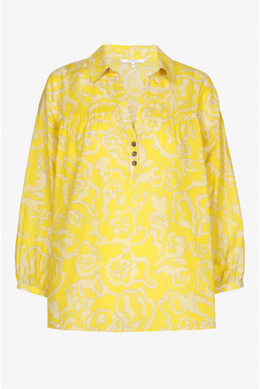 Yellow blouse with print