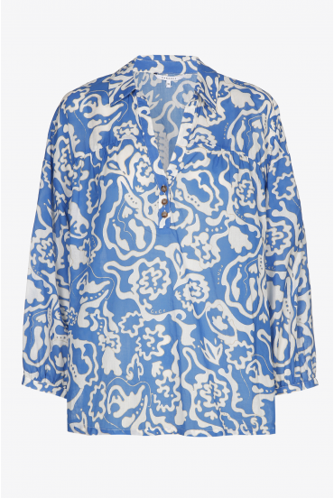 Blue blouse with print