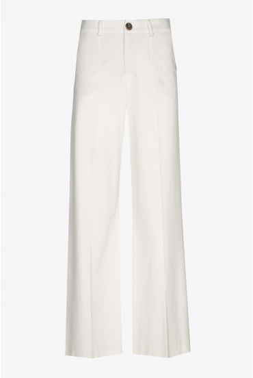 Pantalon large blanc à pli marqué