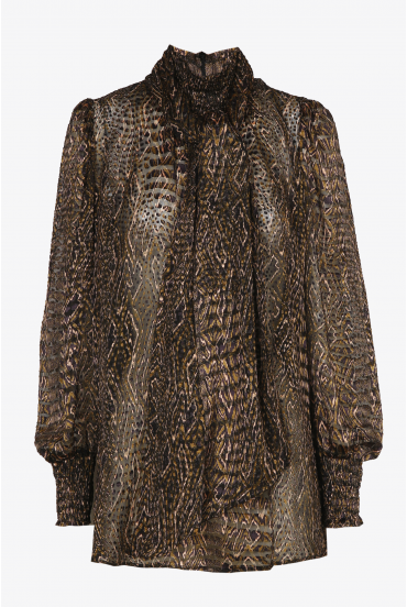 Bluse mit Smokverarbeitung