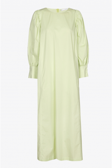 Midi dress with puff sleeves