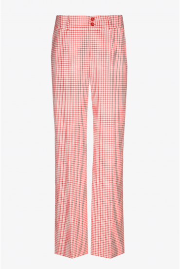Wide-leg pleated trousers
