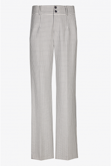 Wide-leg pleated trousers