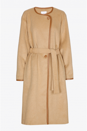 Manteau long en mélange de laines