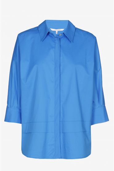 Oversized blouse with shirt collar