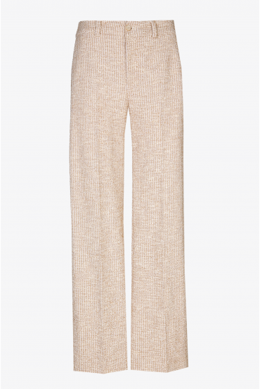 Pantalon jambes larges en bouclé