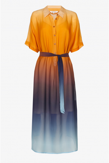 Gradient dress in warm colours