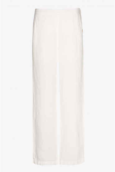 Linen trousers with wide legs