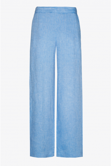 Linen trousers with wide legs