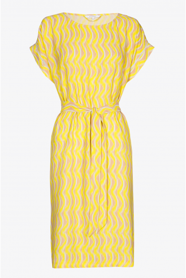 Short dress in crepe fabric