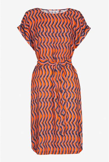 Short dress in crepe fabric