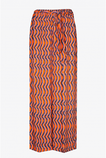 Trousers in crepe fabric