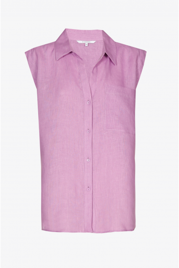 Sleeveless linen shirt