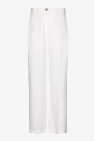 Pleated trousers with straight legs