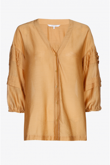 Blouse with satin sheen
