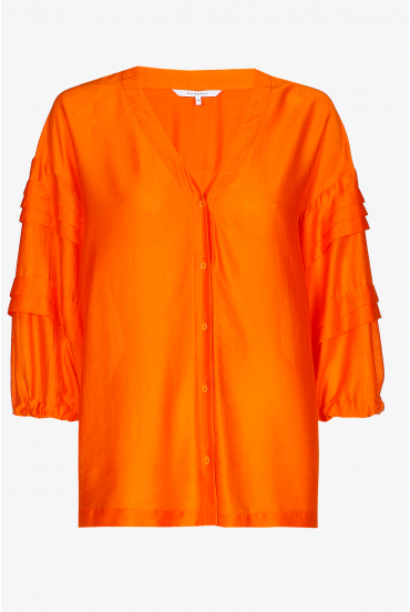 Blouse with satin sheen