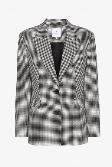 Blazer mit Hahnentrittmuster