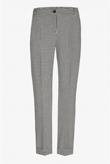 Schmale Hose mit Hahnentrittmuster