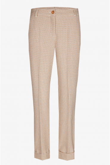 Schmale Hose mit Hahnentrittmuster
