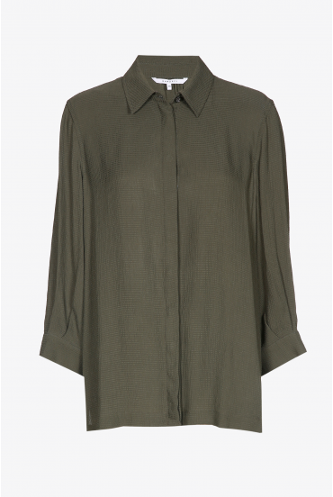 Blouse surdimensionnée avec col de chemise