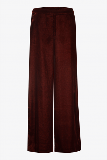 Tailored wide-leg velvet trousers