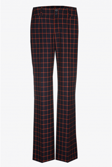 Pantalon à carreaux et à jambes larges