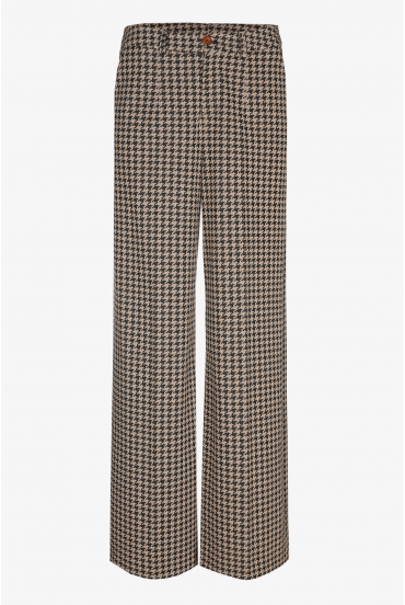 Trousers with houndstooth print