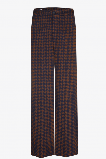 Pantalon à motif pied-de-poule