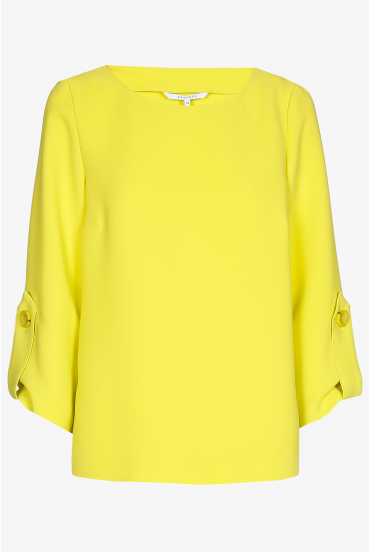 Twill blouse with round neck