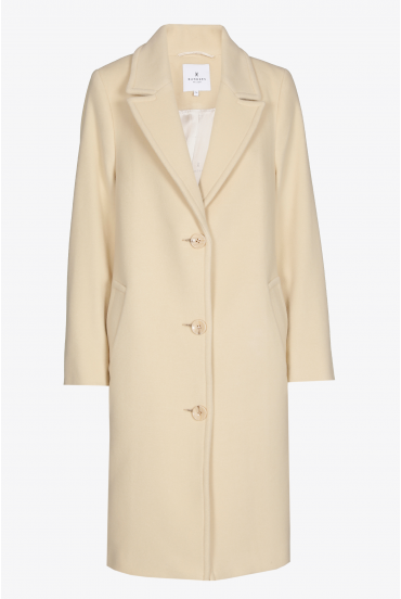 Woollen coat with lapel collar
