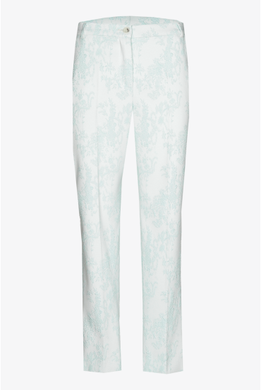 Trousers with jacquard floral print