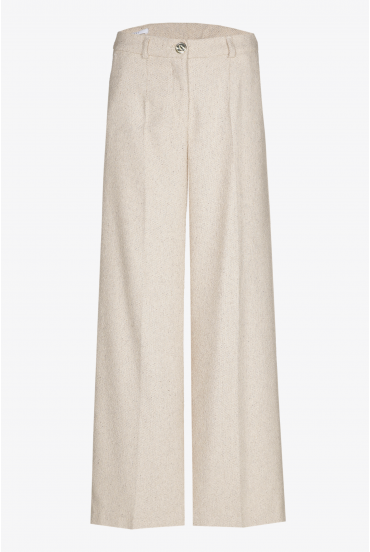 Geklede broek uit bouclette stof