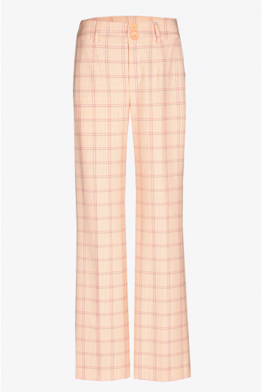 Checked trousers with high waist 