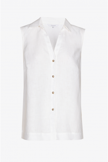 Sleeveless linen blouse