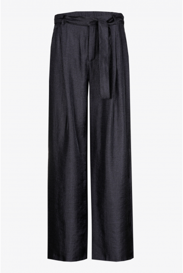 Pantalon brillant à pli marqué