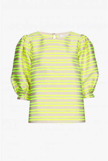 Blouse in tafta met ballonmouw