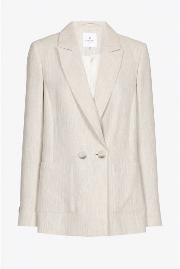 Blazer avec motif trait de craie en lurex