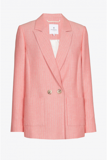 Blazer avec motif trait de craie en lurex