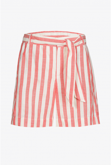 Short rayé avec ceinture