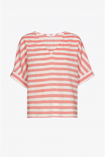 Blouse rayée à encolure en V
