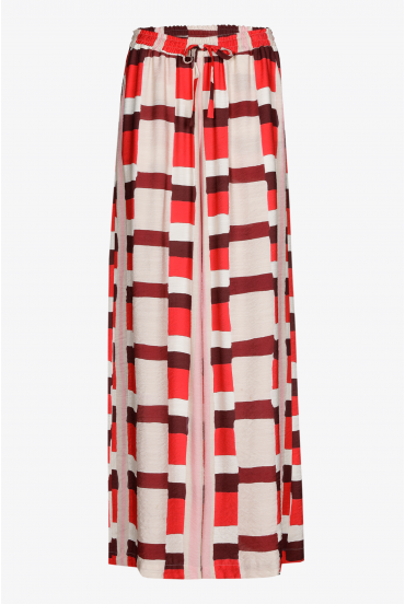 Broek met aquarelprint