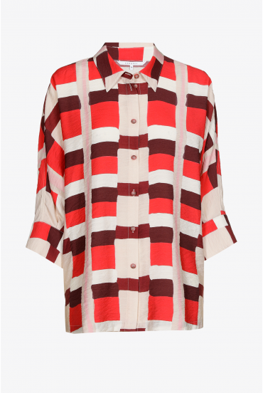Blouse met aquarelprint