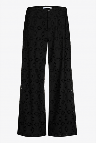 Pantalon droit avec broderie