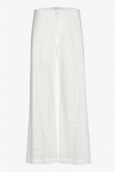 Pantalon droit avec broderie