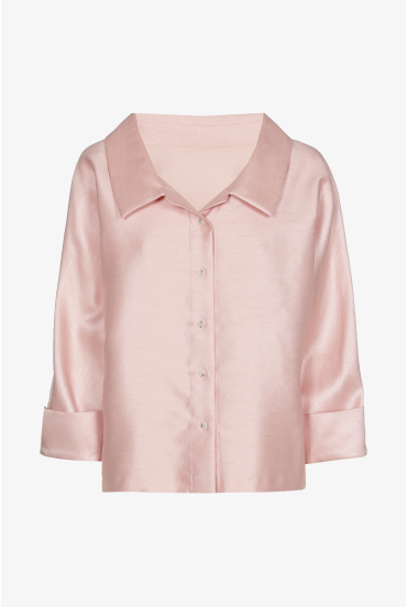 Blouse with luxurious silk look