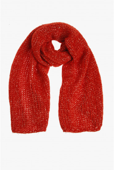 Red knitted scarf