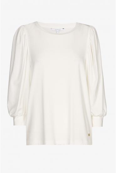 White T-shirt with puff sleeves