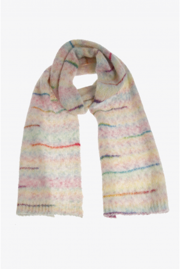 Woollen scarf with colourful stripes
