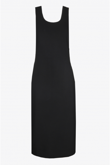 Lange aansluitende jurk zwart