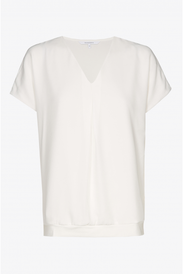 T-shirt blanc à col en V